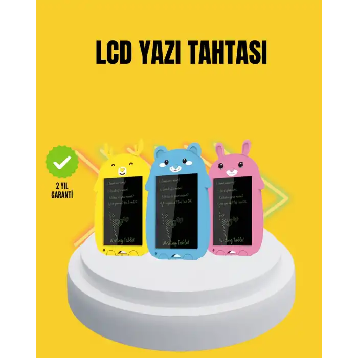 Tek Tuşla Silinebilir LCD Yazı Tableti | Çocuklar İçin Eğitim Tableti