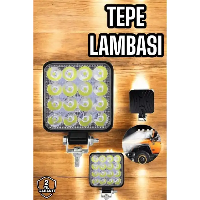 Tepe Lambası Tüm Araç Tiplerine Uygun Çalışma Lambası 16 Ledli