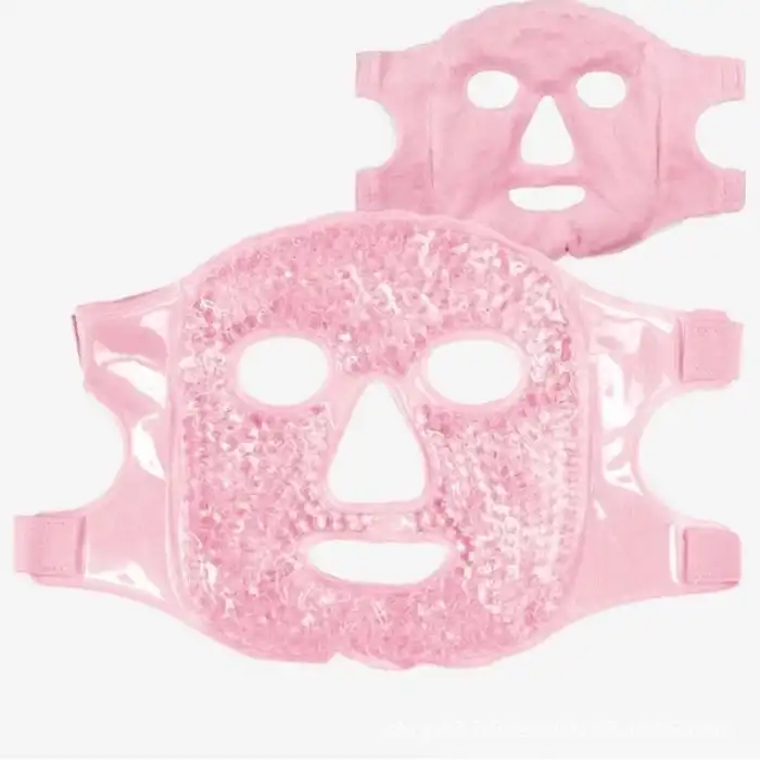 Terapi Jel Yüz Maskesi Soğuk Ve Sıcak Boncuklu Ayarlanabilir Maske (Pembe)
