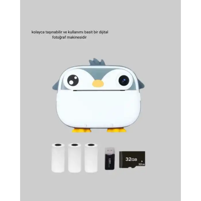 Termal Baskı Çocuk Kamerası HD Çekim USB Şarjlı Eğitici Oyuncak