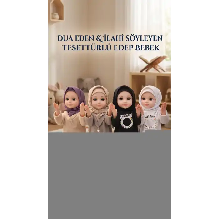 Tesettürlü Edep Bebek Dua Eden ve İlahi Söyleyen Ramazan Oyuncağı