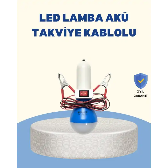 Timsah Kıskaçlı 12V LED Ampul Kamp ve Acil Durum Lambası