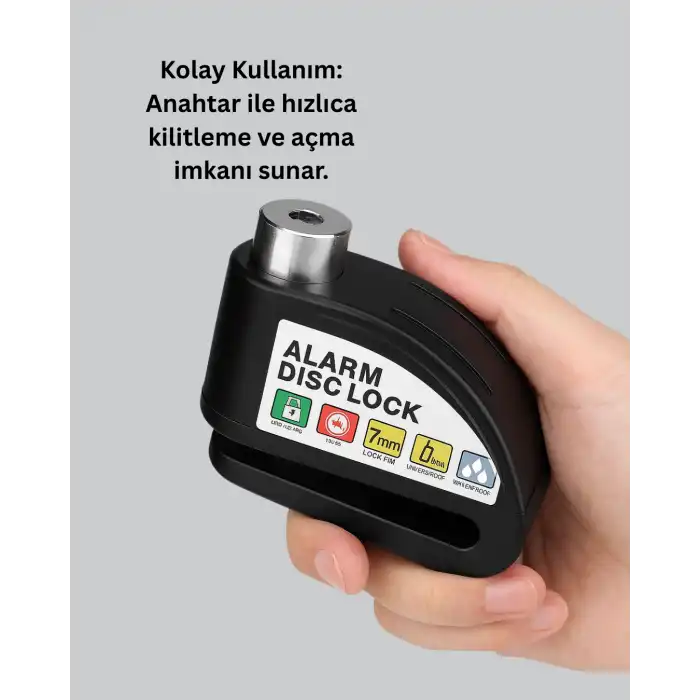 Titreşim Sensörlü Alarm Disk Kilidi Motosiklet Scooter Bisiklet