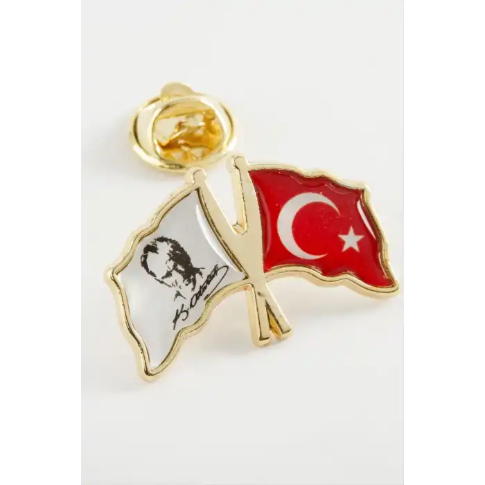 Türk Bayrağı Atatürk Yaka Rozet