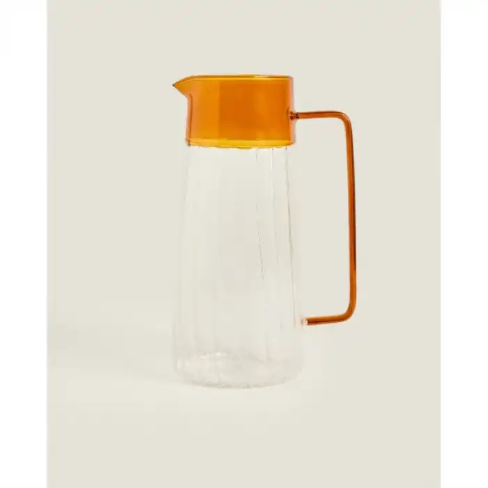 Turuncu Detaylı Cam Sürahi 1600 ml