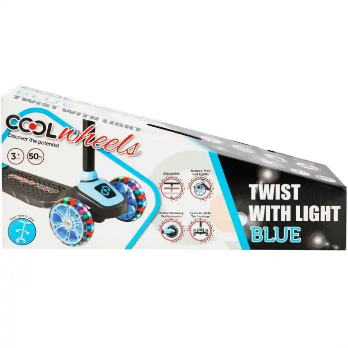 Twist 3 Tekerlekli Işıklı Scooter Mavi