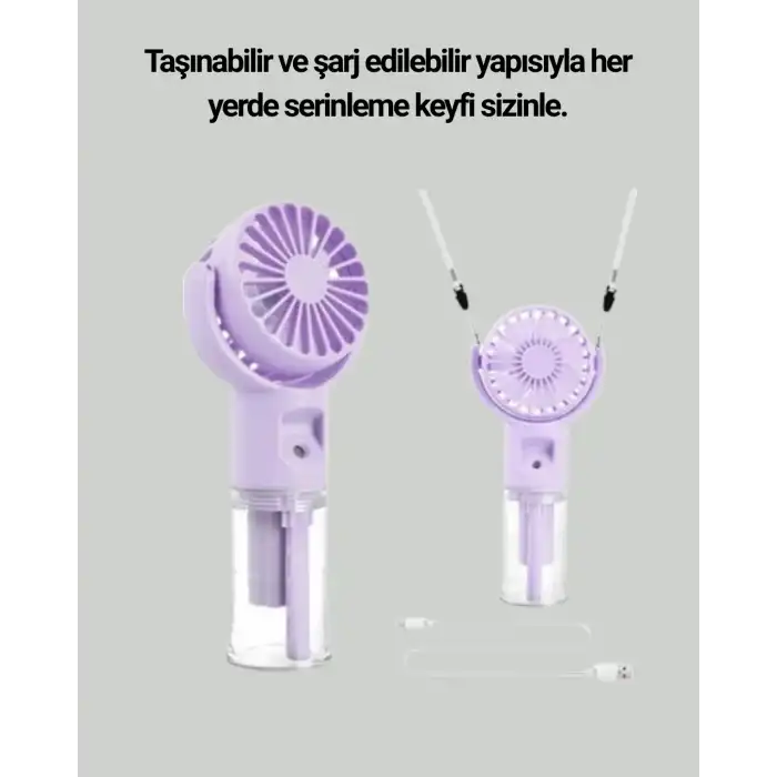 Type-c Şarjlı Taşınabilir Su Buharlı Mini Vantilatör