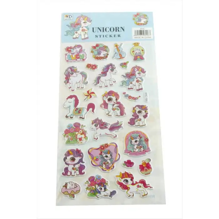 Unicorn Kabartmalı Sticker