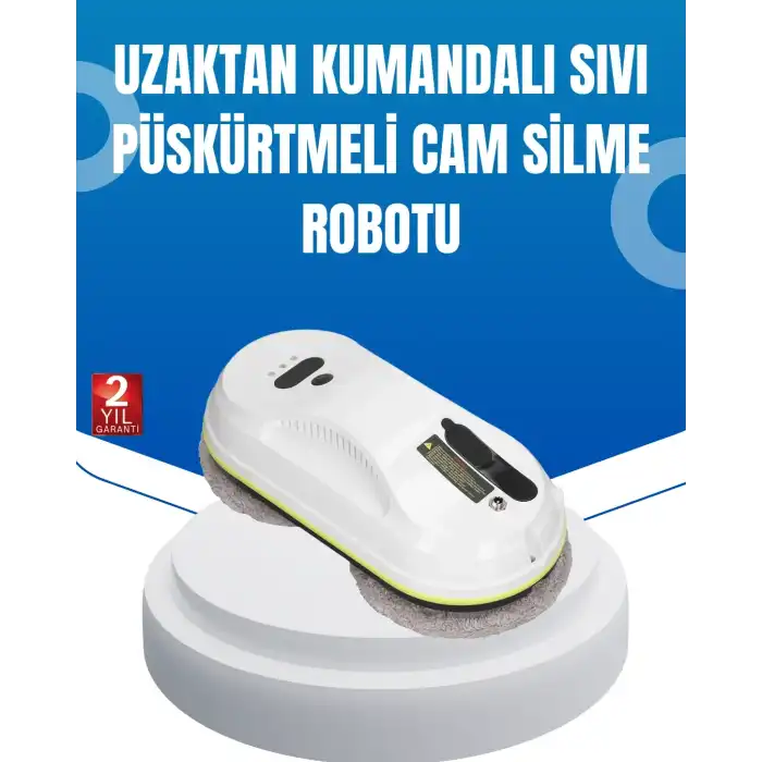 Ups Destekli Düşmeye Karşı Korumalı Cam Temizleme Robotu
