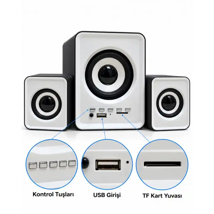 USB Beslemeli Bluetooth Bilgisayar Ses Sistemi