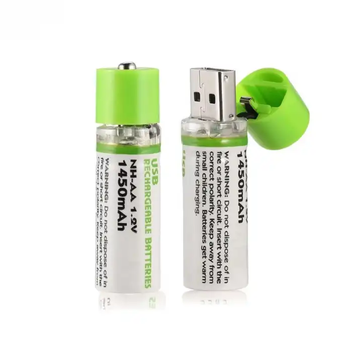 Usb ile Şarj Olabilen 2 li 1450 mah Lityum Şarjlı Kalem Pil