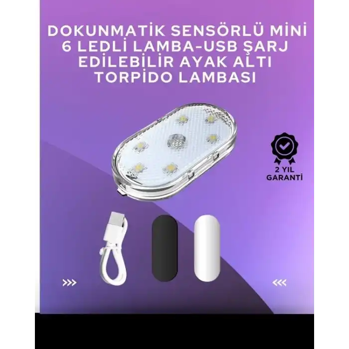 USB Şarjlı, 3 Saat Kesintisiz Çalışan Araba Atmosfer Işıkları