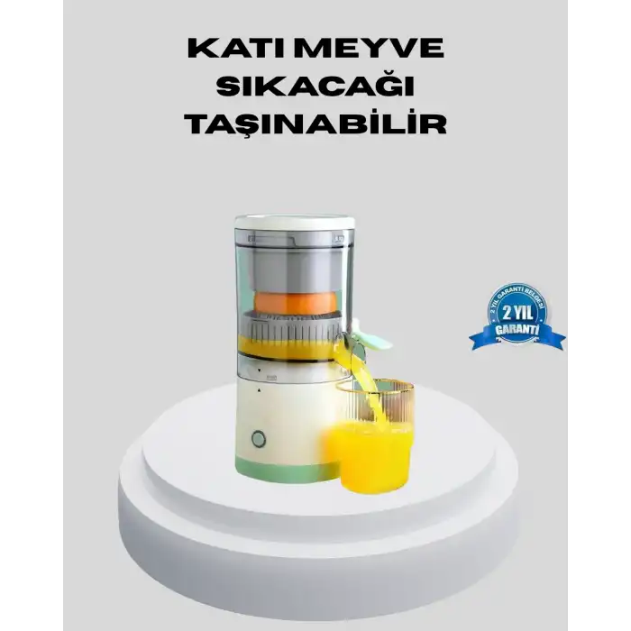 Usb Şarjlı Mini Meyve Sıkacağı – Çift Bıçaklı, Güvenlik Kilitli