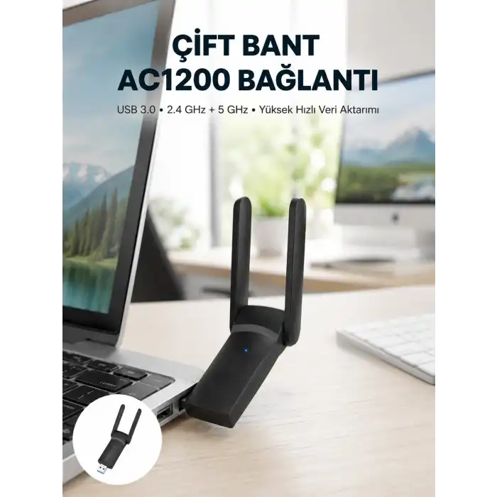 USB WiFi Adaptör – 1200 Mbps Hız