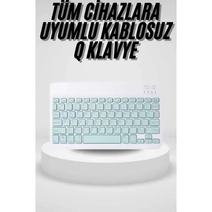 Uyumlu Kablosuz Bluetooth Şarj Edilebilir Mini Q Klavye