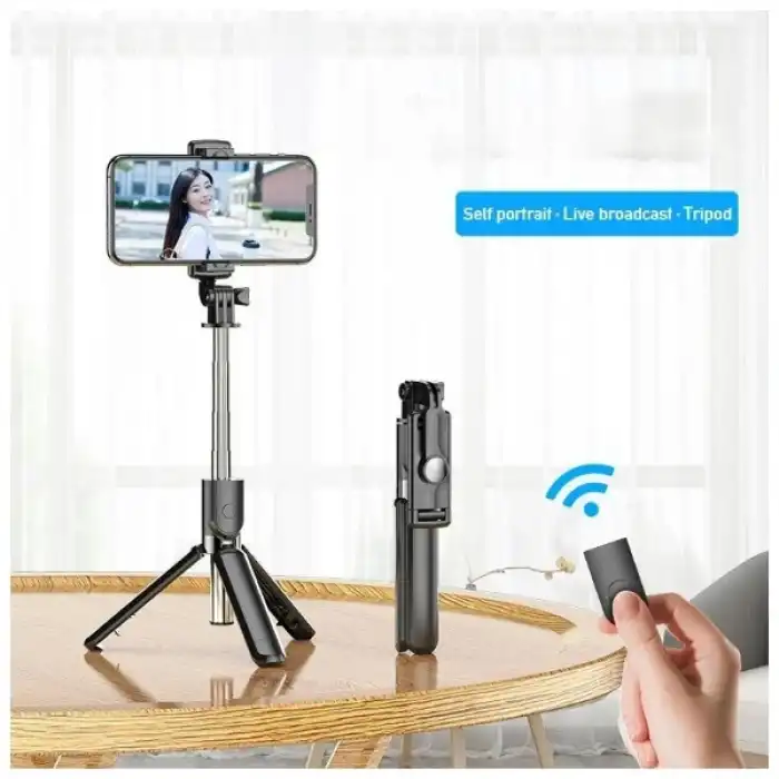 Uzaktan Kumandalı Tripod Özellikli Selfie Çubuğu