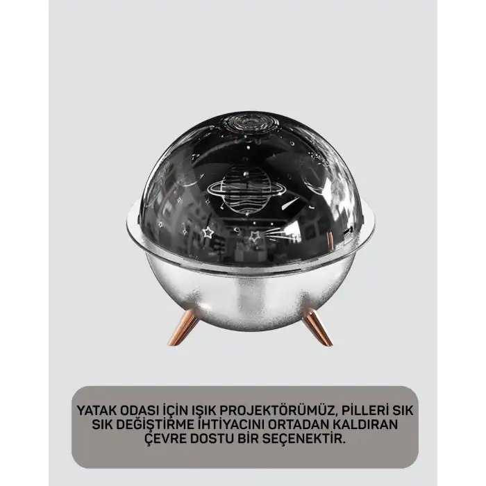 Uzay Temalı Projeksiyonlu Nemlendirici USB Güçlü Gece Lambası