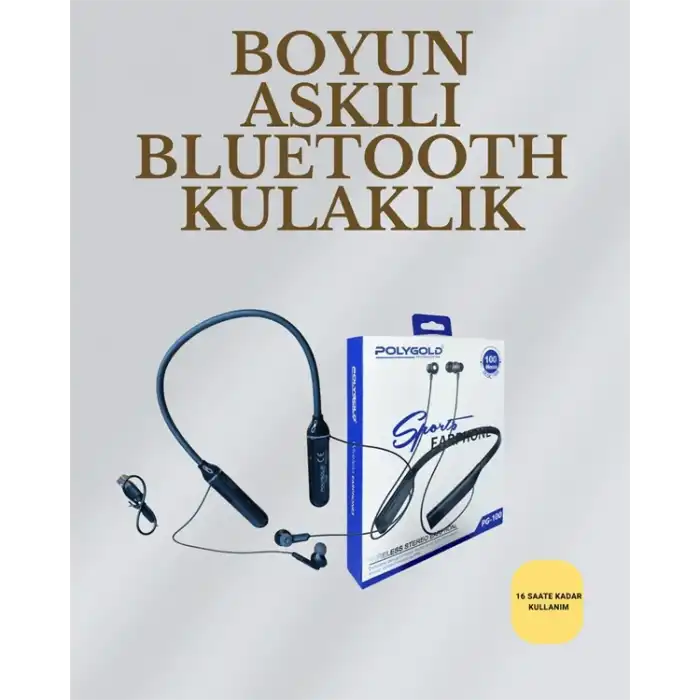 Uzun Süreli Kullanım İçin  – Kablosuz Boyun Bantlı Kulaklık, 50 Saat Batarya