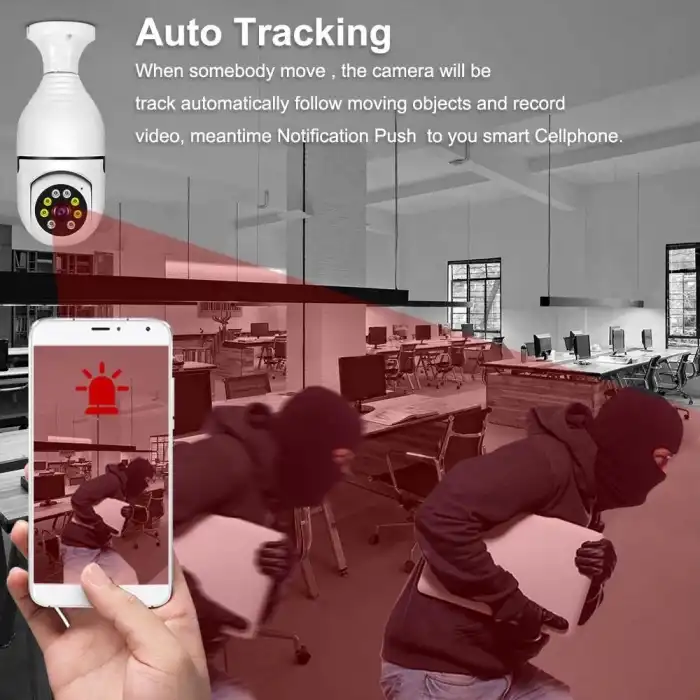 Wifi 360 Panoramik Ampul Kamera Gece Görüş Sesli Akıllı Hareket Algılayıcı