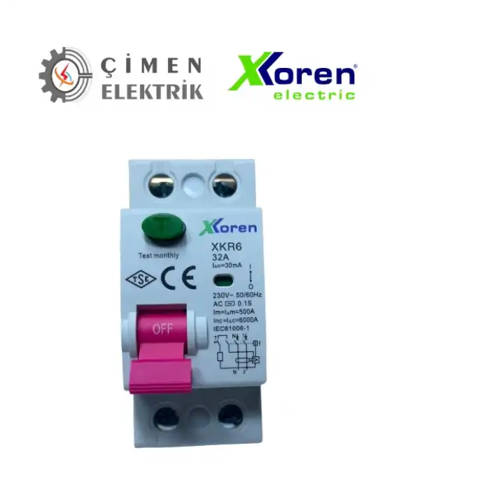 XKOREN 2X32A 30Ma 6KA Kaçak Akım RÖLESİ XKR62P-30-32