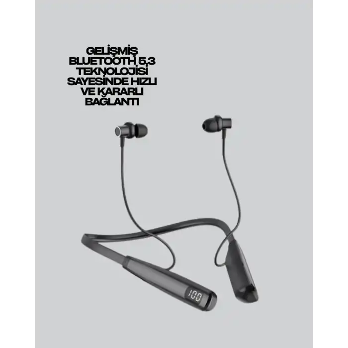 Y12 Bluetooth Boyun Bantlı Kulaklık – 100 Saat Pil, Bluetooth 5.3, Dokunmatik Kontrol
