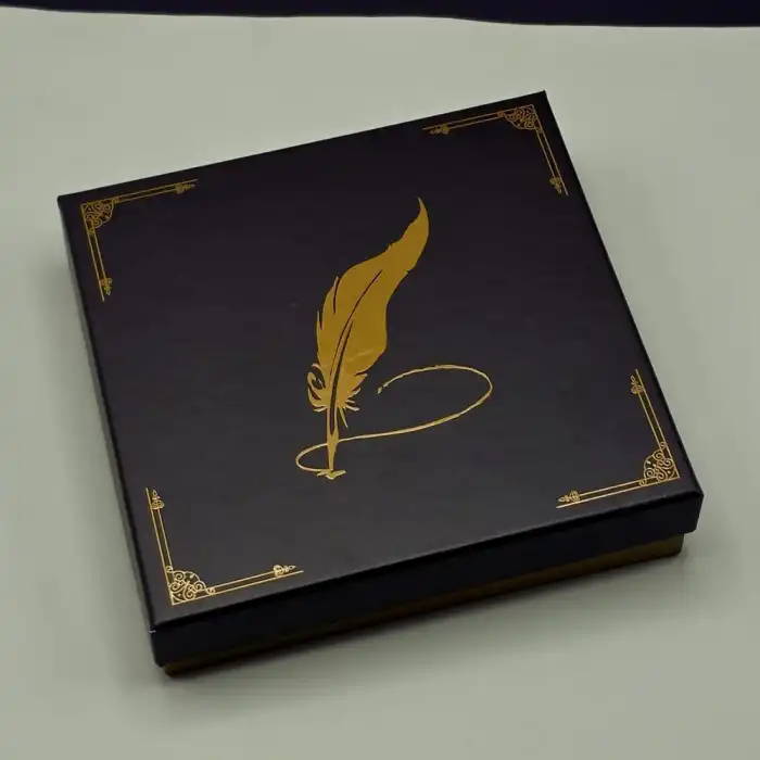 Yaprak Desenli Mor Deri Defter Ve Metal Roller Kalem Seti