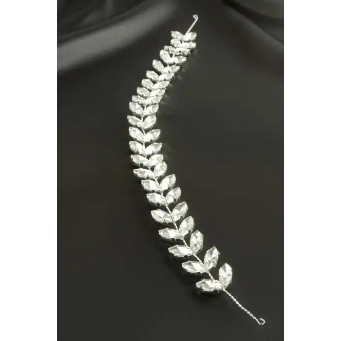 Yaprak Taşlı Saç Aksesuarı