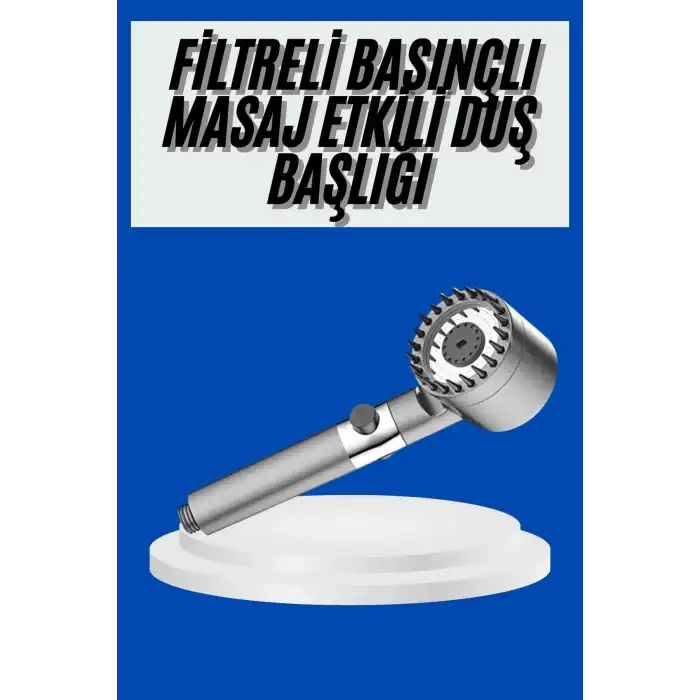 Yeni Nesil Duş Başlığı Paslanmaz Çelik Masaj Etkili Ergonomik Tasarım Su Basınçlı