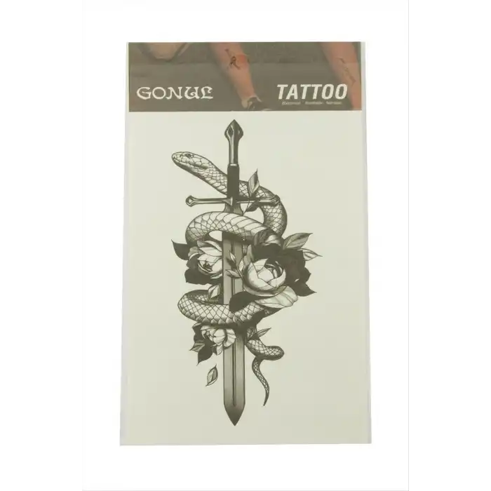 Yılan Kılıç Tattoo Dövme Sticker