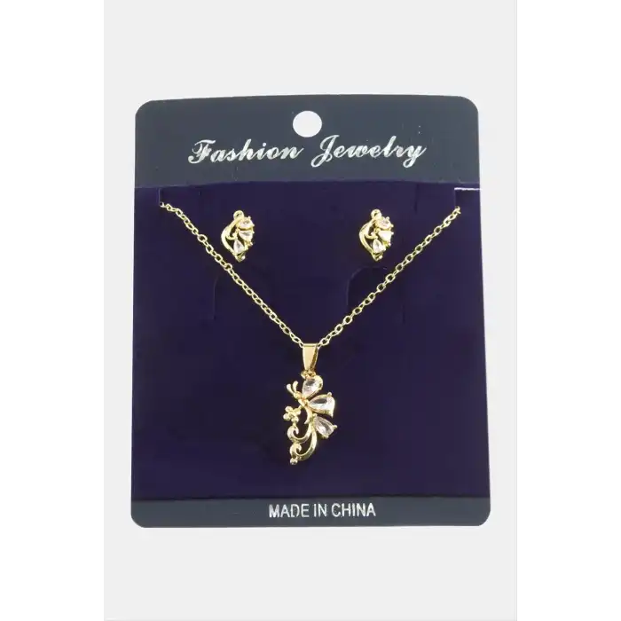 Yusufçuk Zirkon Taşlı Set Kolye