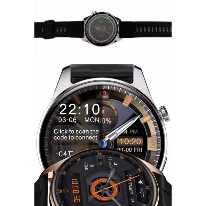 Yuvarlak Kasa 46mm Akıllı Saat Android Ve Ios Uyumlu Uyku Ve Sağlık Takibi