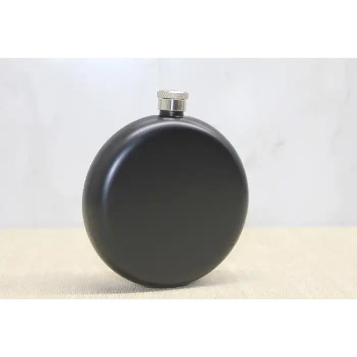 Yuvarlak Tekli Matara 8 Oz Siyah