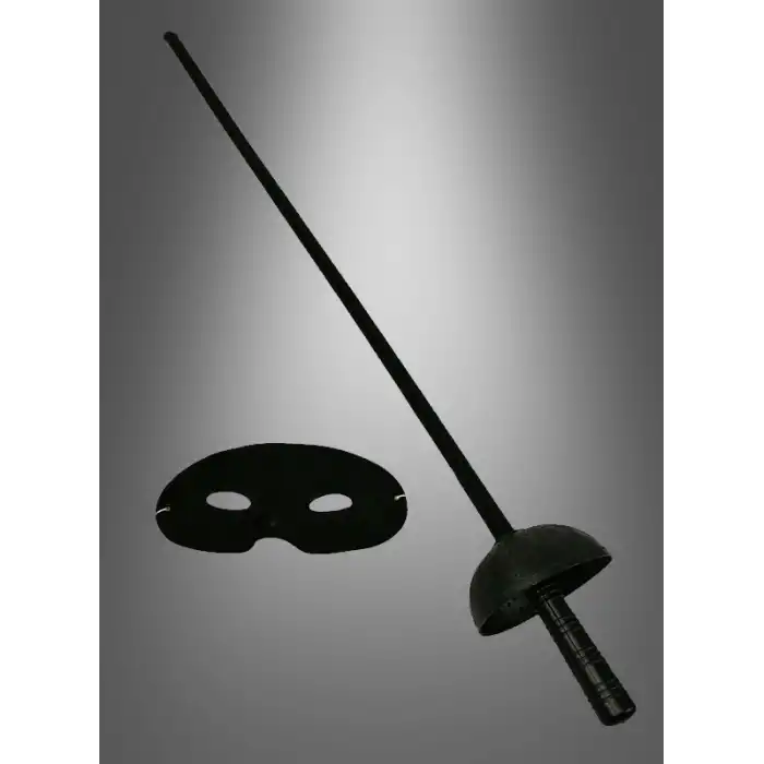 Zorro Kostüm Plastik Aksesuar Seti – Maske ve Kılıç (67 cm)