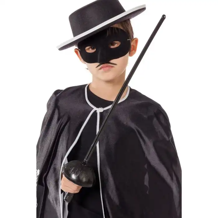 Zorro Kostüm Plastik Aksesuar Seti – Maske ve Kılıç (67 cm)