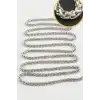 0,4 mm Silindir Gümüş Renkli Çelik Zincir 1 Metre