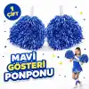 1 Çift Mavi Okul Gösteri Ponponları Ekstra Dolgun