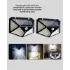 100 LED Solar Lamba Hareket Algılamalı Bahçe Duvar Dış Mekan Aydınlatma