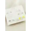 12 Adet Karışık Metal Taşlı Küpe