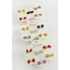 12 Adet Karışık Mineli Küpe
