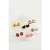12 Adet Karışık Mineli Küpe