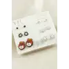 12 Adet Köpek Metal Taşlı Küpe