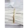 14K Gold Renk Kaplama Başak Model Zirkon Taşlı CM Kadın Bileklik