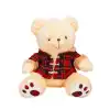 1510 Ekose Elbiseli Peluş Ayı 45 cm -Sunman