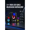 2+1 RGB LED Işıklı Güçlü Bas Sistemli Bilgisayar Hoparlörü