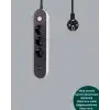 2 Metre Kablolu 3 USB Portlu Anahtarlı Üçlü Priz