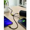 240W 3ü 1 Arada Hızlı Şarj Kablosu USB Type-C Lightning Micro USB