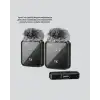 2’li Kablosuz Yaka Mikrofonu Type-C ve Lightning Uyumlu Profesyonel Set
