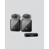 2’li Kablosuz Yaka Mikrofonu Type-C ve Lightning Uyumlu Profesyonel Set