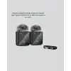 2’li Kablosuz Yaka Mikrofonu Type-C ve Lightning Uyumlu Profesyonel Set