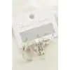3 Adet Baget Taşlı Küpe